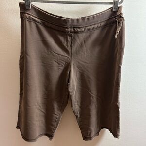 Athletic Works Brown Raw Edge Athletic Capri Pants XL (16/18)